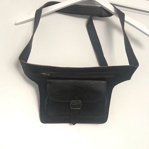 Black Leather waist bag
